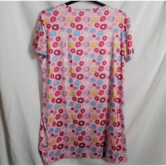 NEW Nightgown Donuts pink slumber party sleepover Sz 14-16 Stretchy NWOT - Picture 2 of 8